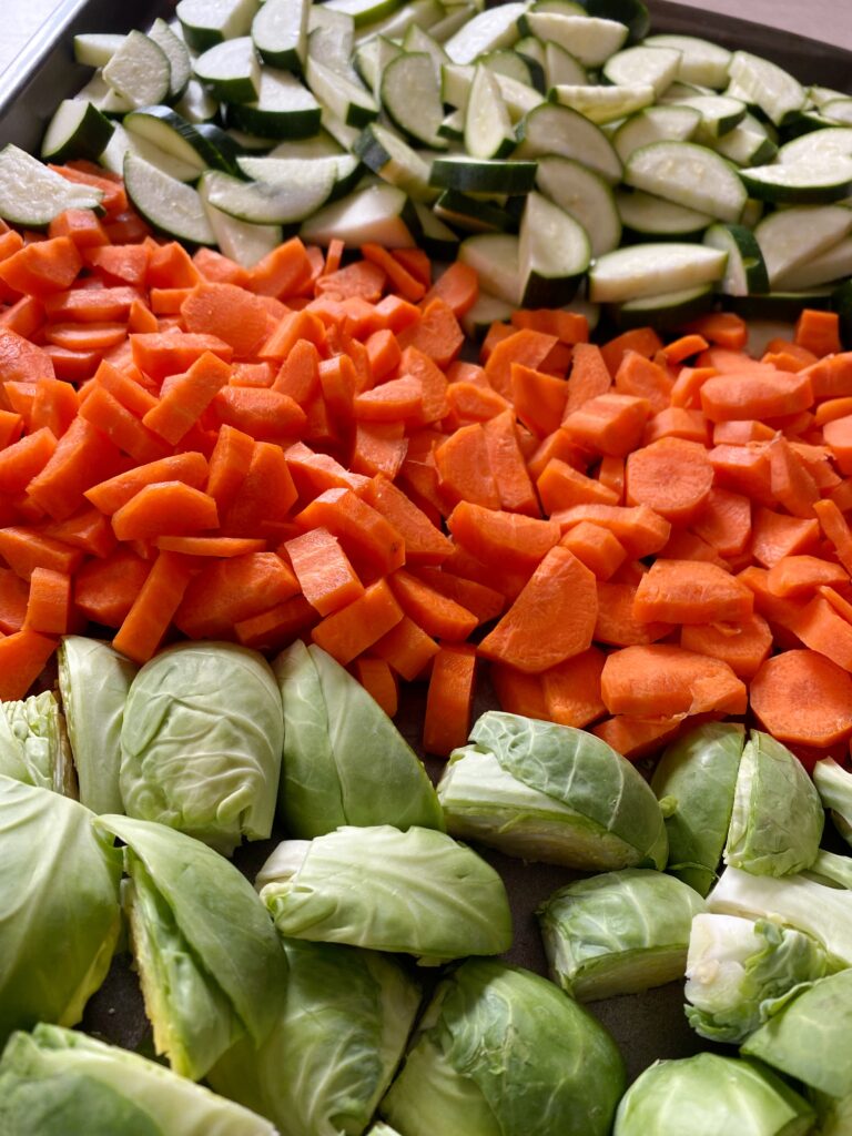 vegetables ready for the oven