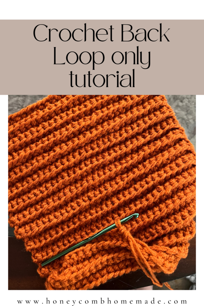 crochet back loop only tutorial orange yarn