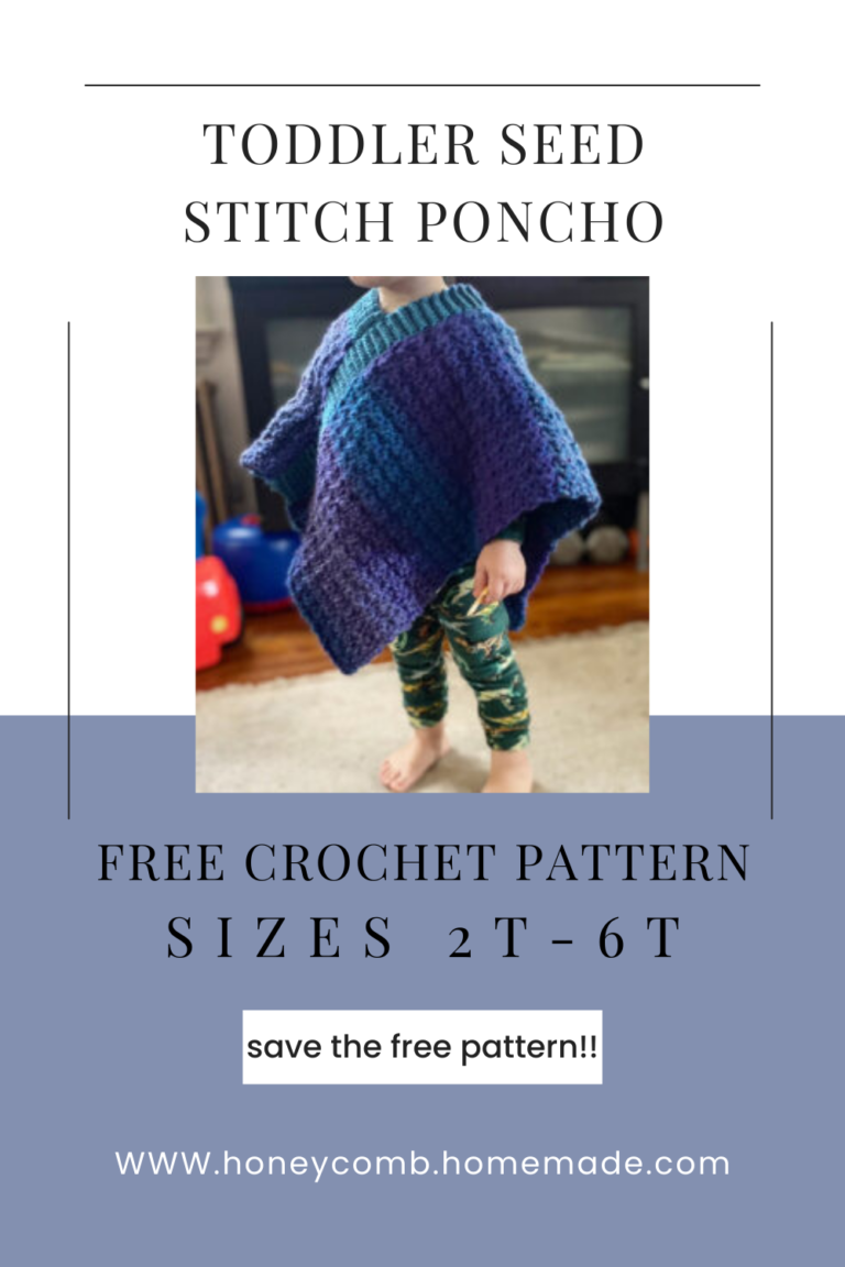 beginner seed stitch toddler poncho pattern